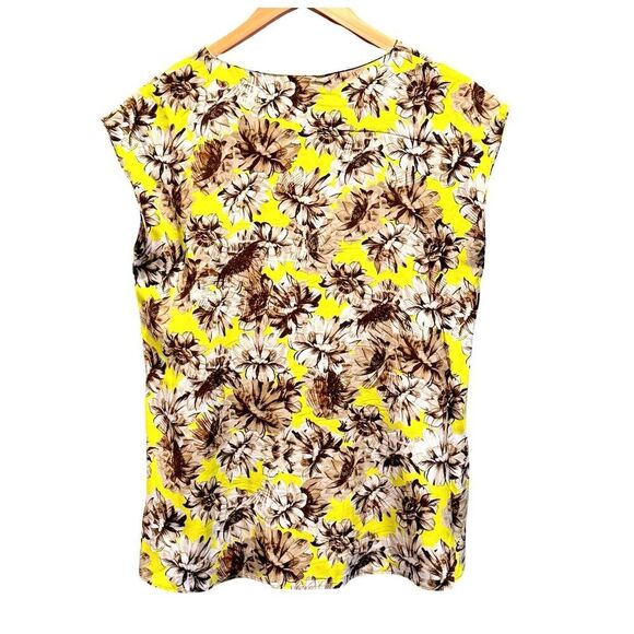 Lafayette 148 Women's Floral Silk Blouse V-Neck Short Sleeve Small - Picture 7 of 10
